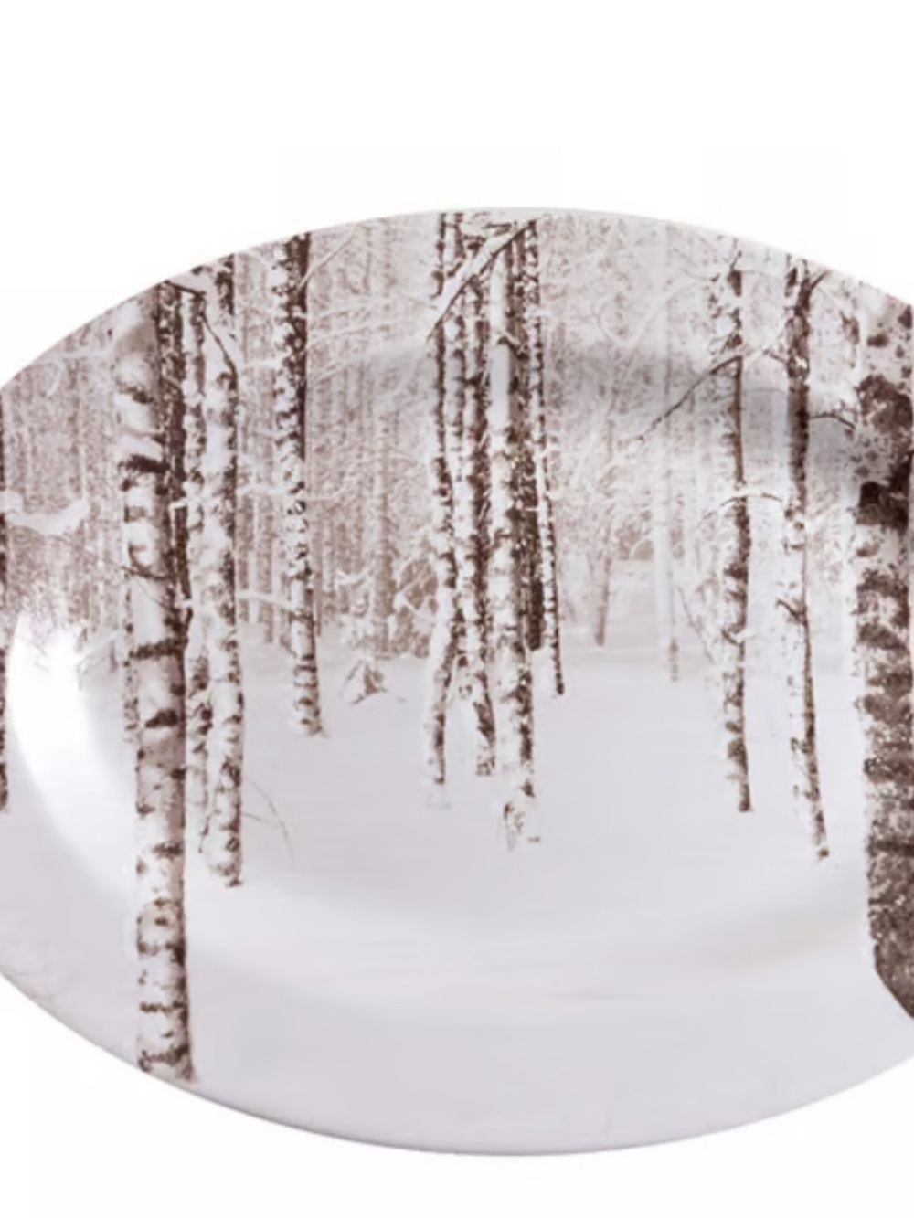 Pier 1 Birch Forest Oval Serving Platter in White and Brown